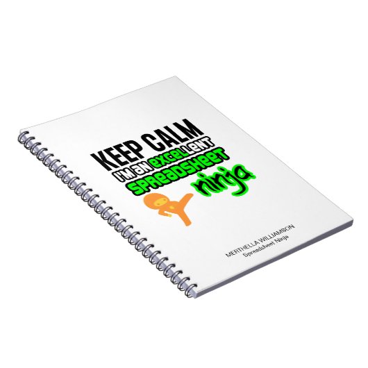 Calm パーソナライズされた EXCELに保対するスプレッドシート忍者 ノートブック (右側)