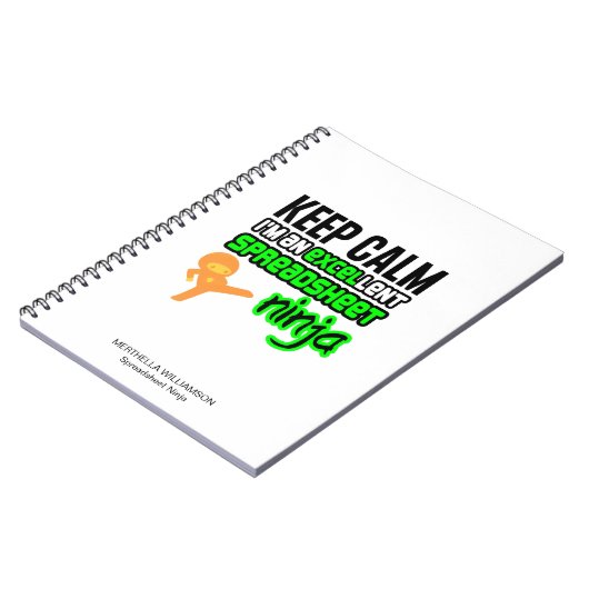 Calm パーソナライズされた EXCELに保対するスプレッドシート忍者 ノートブック (左側)