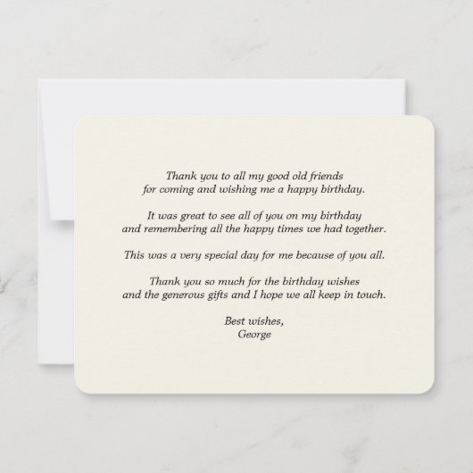 Calm 保ヴィンテージChalkboard 50th誕生日パーティー サンキューカード (裏面)