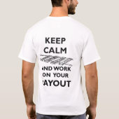 CALM 保 -レイアウトモデルのファンで作業 Tシャツ (裏面)