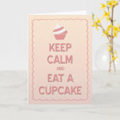 Calm  保 食べ  A Cupkake誕生日カード カード (黄色い花)