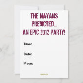 CALM 保 2012カスタムパーティの招待状 招待状 (裏面)