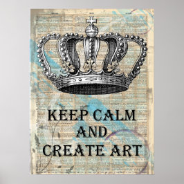 Calm 保 and Create Artヴィンテージグラフィック抽象芸術 ポスター