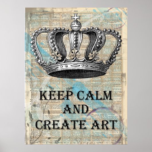 Calm 保 and Create Artヴィンテージグラフィック抽象芸術 ポスター (正面)