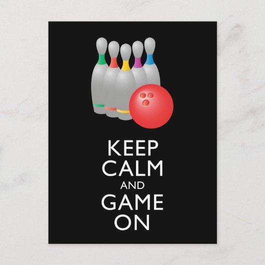 CALM 保 AND GAME ON -ボーリング ポストカード (正面)