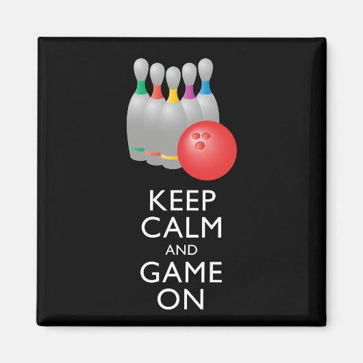 CALM 保 AND GAME ON -ボーリング マグネット (正面)