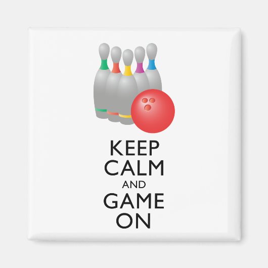 CALM 保 AND GAME ON -ボーリング マグネット (正面)