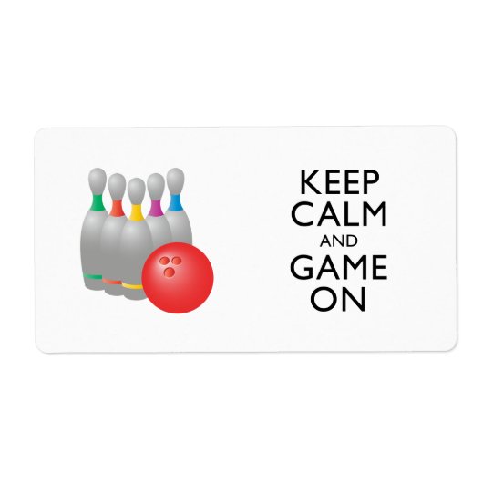 CALM 保 AND GAME ON -ボーリング ラベル (正面)