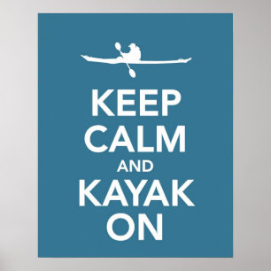 Calm 保 and Kayakブルーのプリントやポスター ポスター