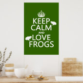 Calm 保 and Love Frogs (任意の背景色) ポスター (キッチン)