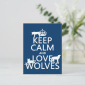 Calm 保 and Love Wolves (任意の背景色) ポストカード (スタンド正面)