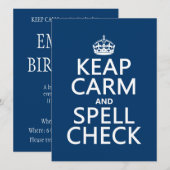 Calm 保 and Spell Check (エラーあり) (任意の色) 招待状 (正面/裏面)