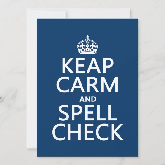 Calm 保 and Spell Check (エラーあり) (任意の色) 招待状 (正面)