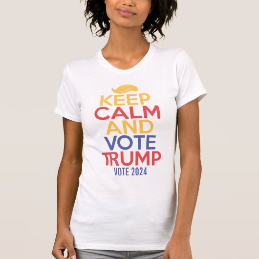 Calm 保 and Support Trump 2024女子Tシャツ Tシャツ (正面)