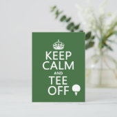 Calm 保 and Tee Off – ゴルフプレゼント、すべての色。 ポストカード (スタンド正面)