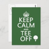 Calm 保 and Tee Off – ゴルフプレゼント、すべての色。 ポストカード (正面/裏面)