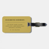 Calm 保 And Travel Far金ゴールド手書きスクリプト ラゲッジタグ (裏面横)