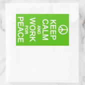 Calm 保 And Work For Peaceスタンプ 長方形シール (バッグ)