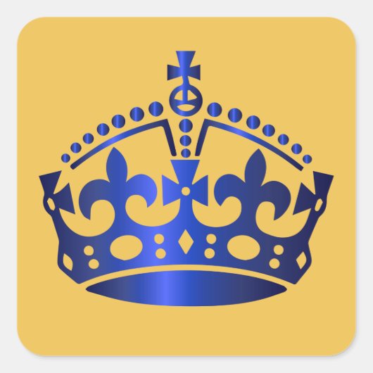 Calm 保 Blue Crown – 背景の変更 スクエアシール (正面)