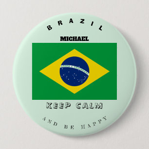 Calm 保 & Brazil国旗のボタン 缶バッジ