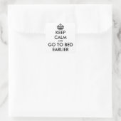 Calm 保 & GO TO BED EARLIER - Square Sticker スクエアシール (バッグ)