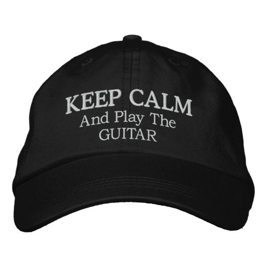 Calm 保 Guitar Music Embroided Hat 刺繍入りキャップ (正面)