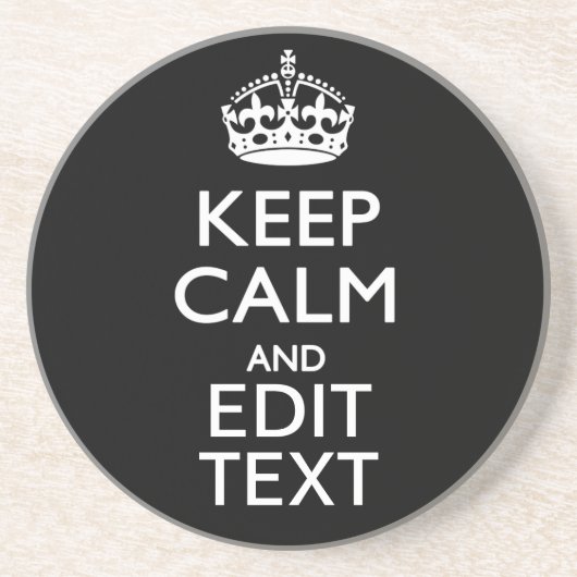 Calm 保 Have パーソナライズされた Text on Black(CALMのテキストを黒で表 コースター (正面)