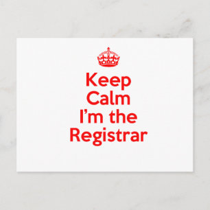 Calm 保 I is the Registrar in Red ポストカード