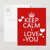 Calm 保 I Love  You – すべての色 ポストカード (正面/裏面)