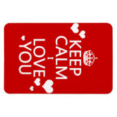 Calm 保 I Love  You – すべての色 マグネット (横)