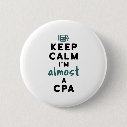 Calm 保 I'm a CPA Future Accountant 缶バッジ (正面)