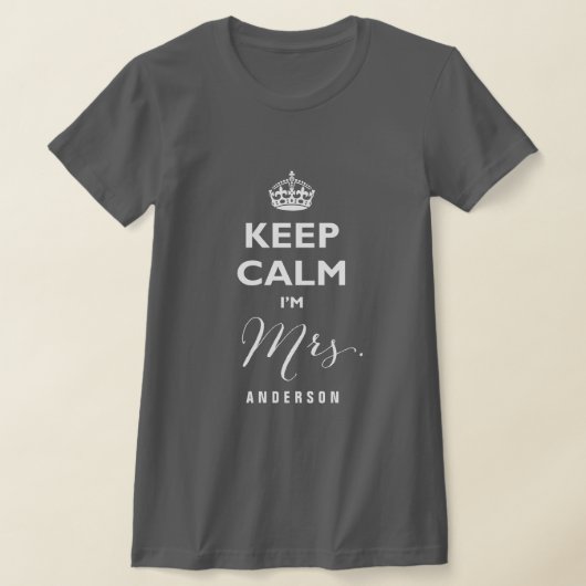 Calm 保 I's Mrsアイボリーカスタム文字おもしろい 結婚s Tシャツ (レイダウン)