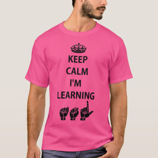 Calm 保 Ix27mのASL学 American Sign Languag Tシャツ