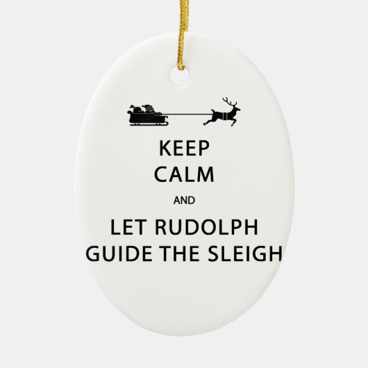 Calm 保 Let Rudolphガイドスリー セラミックオーナメント (正面)