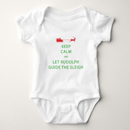 Calm 保 Let Rudolphガイドスリー ベビーボディスーツ (正面)