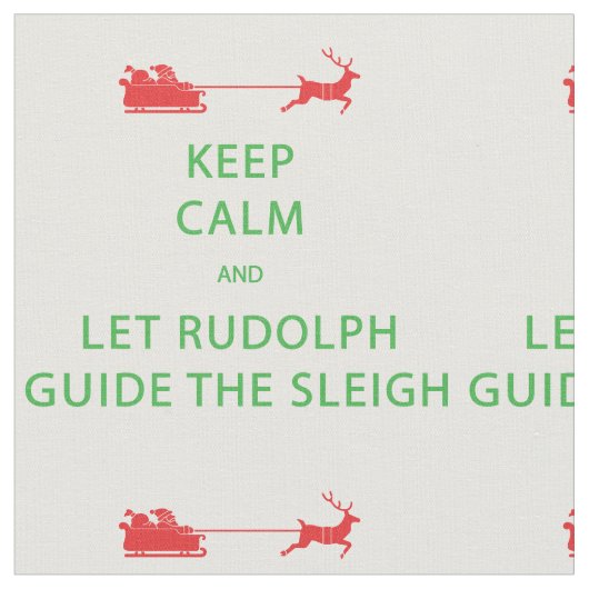 Calm 保 Let Rudolph Guide The Sleigh ファブリック (クローズアップ)