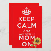 Calm 保 & Love Mom Card – 母の日の贈り物 招待状 (正面/裏面)