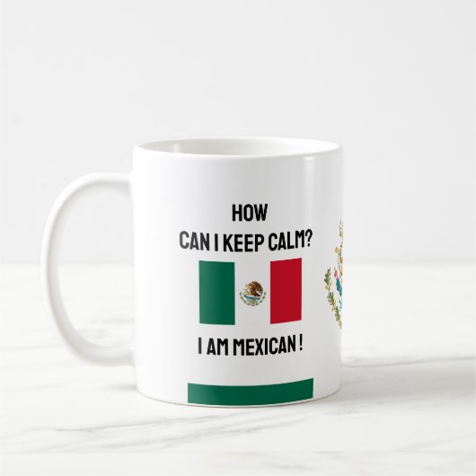 Calm 保 Mexicoとおもしろい文字、メキシコ国旗 コーヒーマグカップ (左)
