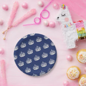 Calm 保 Navy Crown Birthday Party紙プレート ペーパープレート (パーティー)