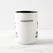 Calm 保 & Question Authority名前をカスタムするマグカップ マグカップ (中央)