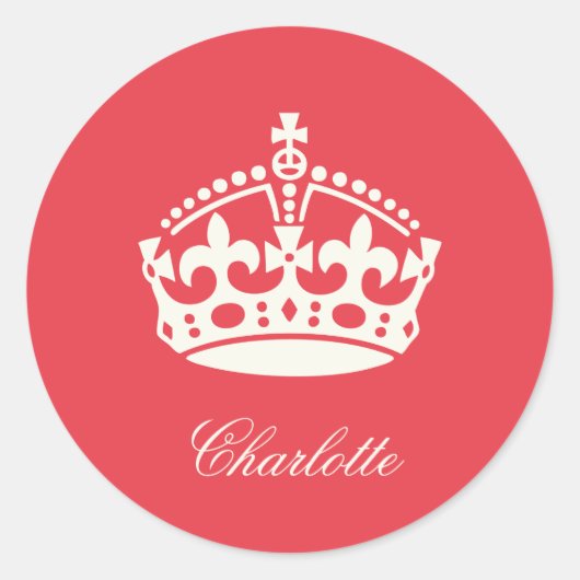 Calm 保 Red Crown Logo Party Fever Sticker ラウンドシール (正面)