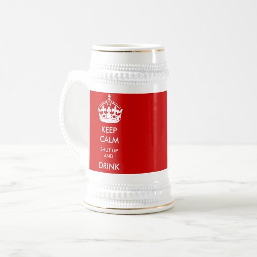 CALM 保 Shut Up and Drink MUG ビールジョッキ (正面左)