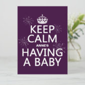 Calm 保 xがベビー（任意の色）を持つ 招待状 (スタンド正面)