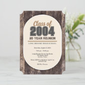 Calm 素朴 Wood 20年高校クラス懇親会 招待状 (スタンド正面)