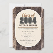 Calm 素朴 Wood 20年高校クラス懇親会 招待状 (正面)