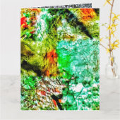 Calm abstract Folded Greeting Card,Smooth yellow カード (黄色い花)