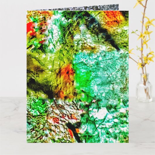 Calm abstract Folded Greeting Card,Smooth yellow  カード (黄色い花)