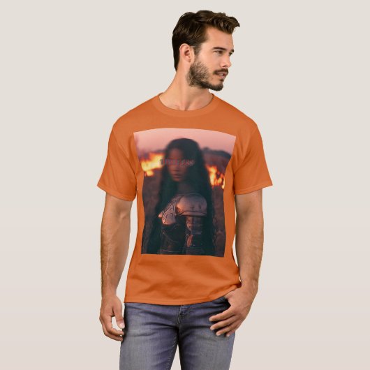 Calm African warrior in chaos Tシャツ (正面フル)