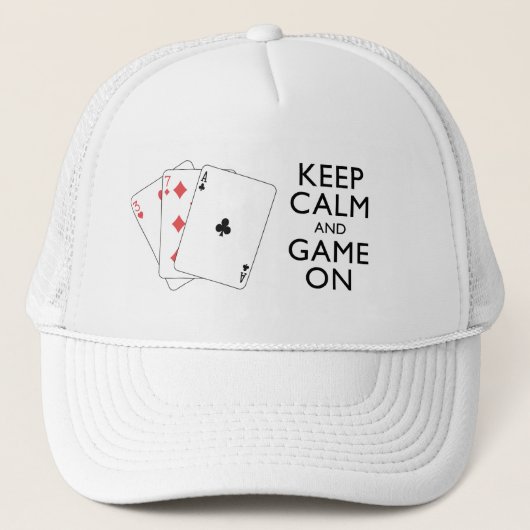 CALM AND 保 GAME ON – カードゲーム キャップ (正面)