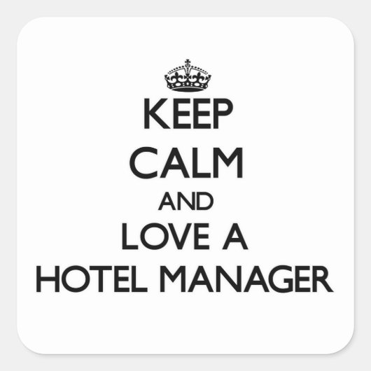 Calm and 保 Love a Hotel Manager スクエアシール (正面)